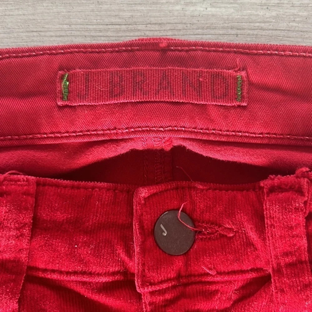 J Brand Great Red skinny corduroy jeans pants size 26 ankle
